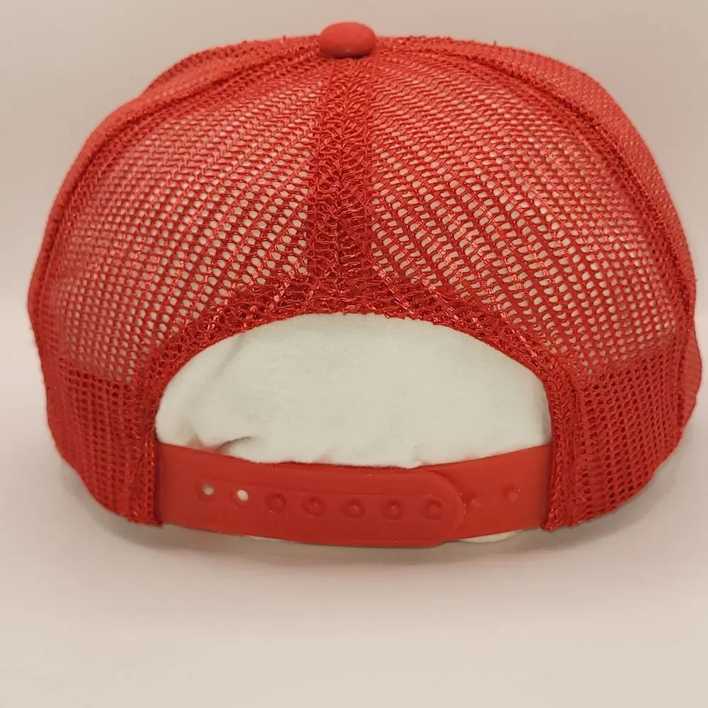 Vtg Cincinnati Reds Hat Cap Twins Boston MA Trucker Snapback Red Some Stains GUC